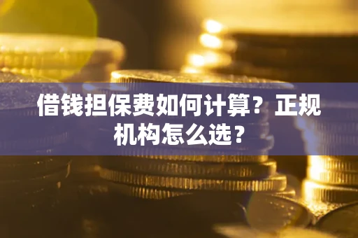 济南借钱担保费如何计算？正规机构怎么选？